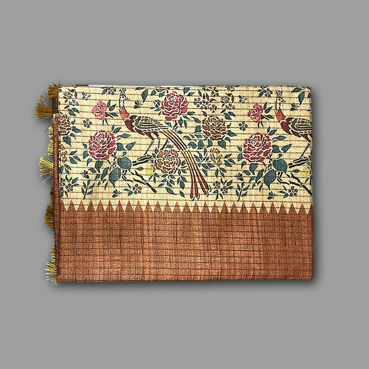 Hayagrivas Beige Fancy Cotton Saree KBE1908L2-40
