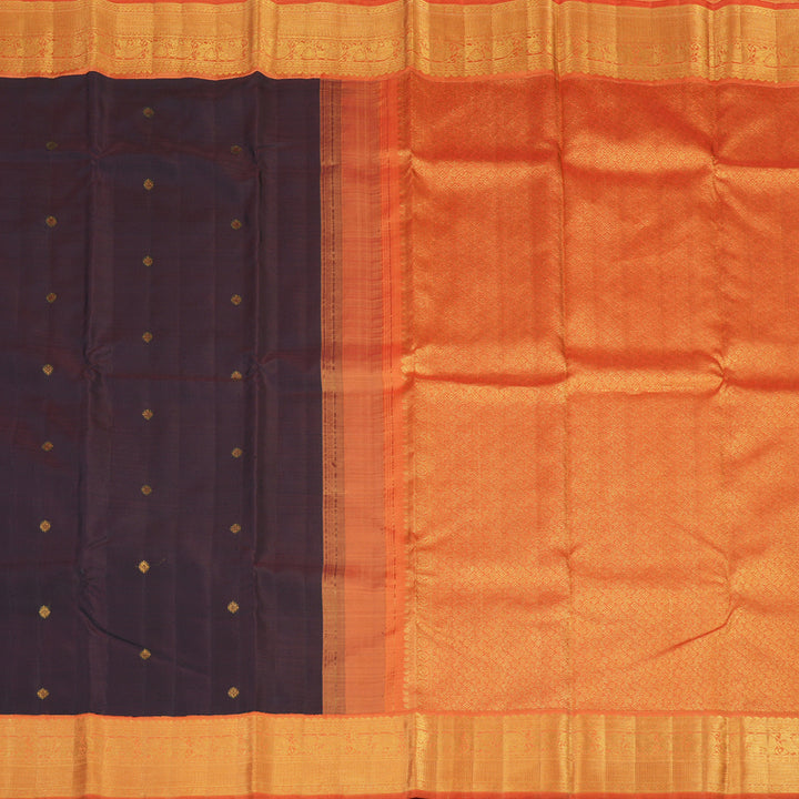 Hayagrivas Handloom Pure Kanjivaram Silk Saree in Enchanting Plum Purple KBE190D1-1