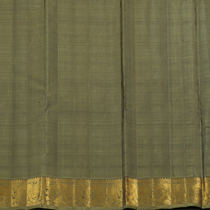 Hayagrivas Burnt Orange Handloom Kanjivaram Silk Saree with Beige Border KBE190D4-1