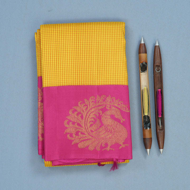Hayagrivas Handloom Yellow & Orange (Zasa Zasa Kattam) Kanjivaram Silk Saree KBE1910L1-2