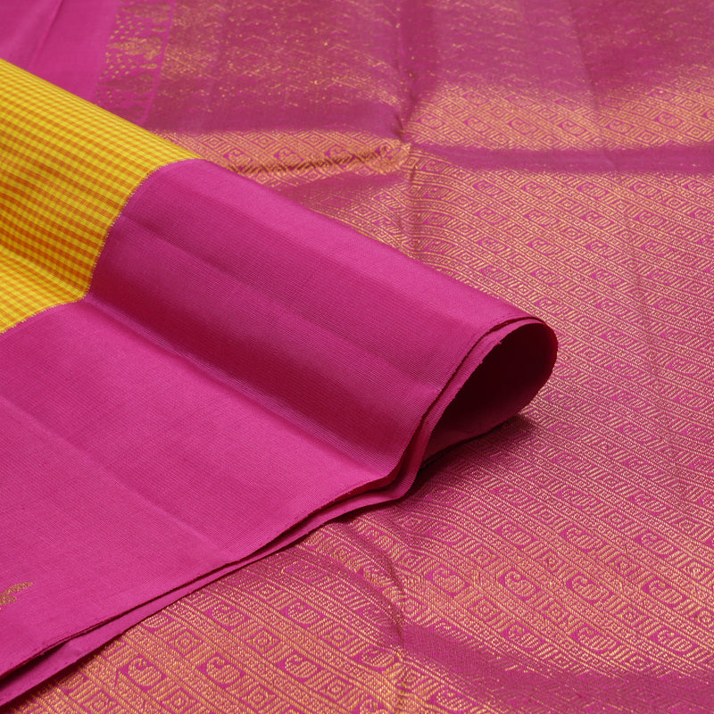 Hayagrivas Handloom Yellow & Orange (Zasa Zasa Kattam) Kanjivaram Silk Saree KBE1910L1-2