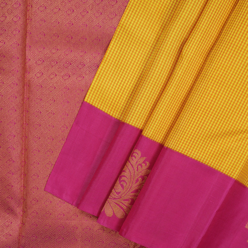 Hayagrivas Handloom Yellow & Orange (Zasa Zasa Kattam) Kanjivaram Silk Saree KBE1910L1-2