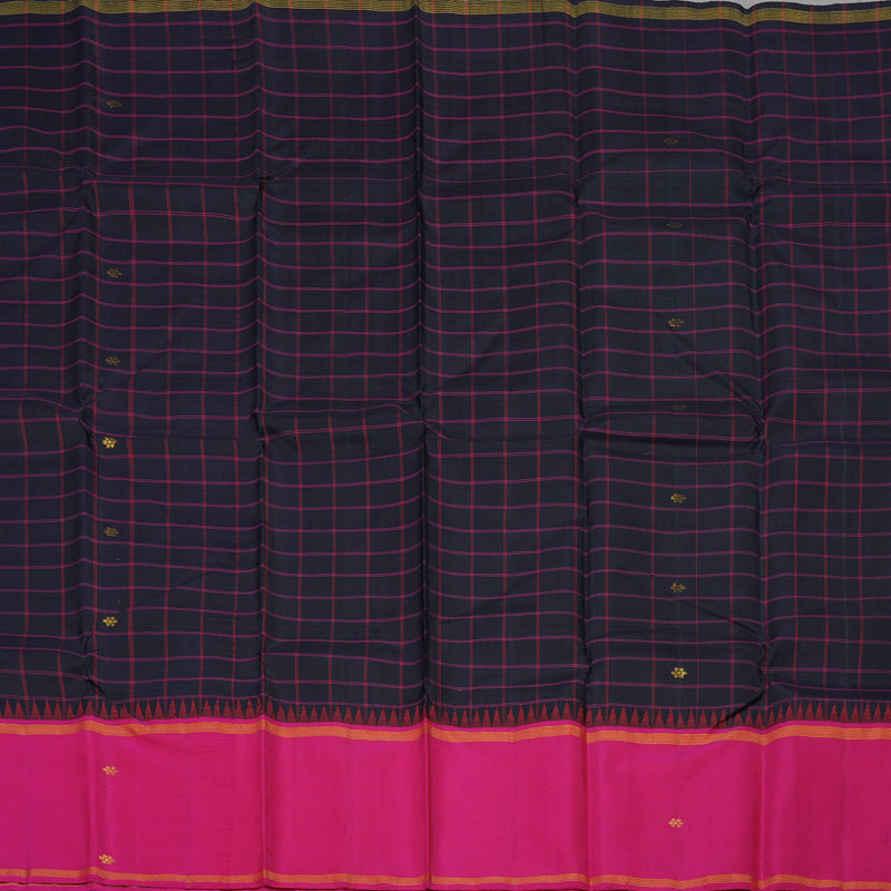 Hayagrivas Handloom Nagapazham Kanjivaram Silk Saree with Rani Pink border KBE1911L12-1
