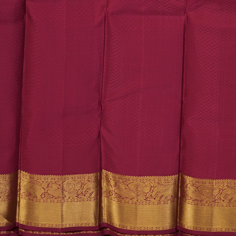 Hayagrivas Handloom Yellow Kanjivaram Silk Saree with Maroon Border KBE1911L14-1