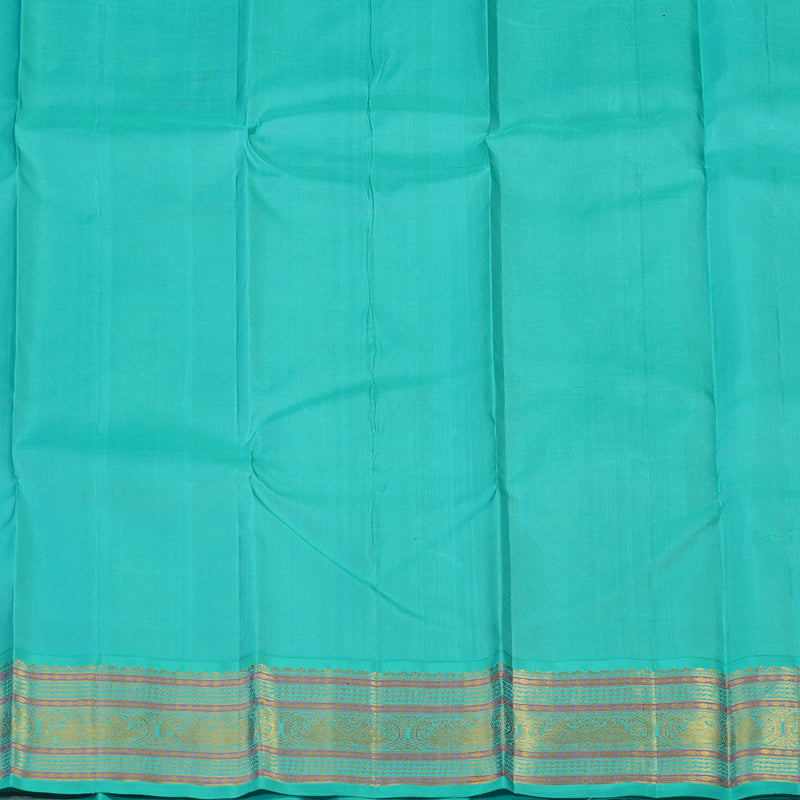 Hayagrivas Handloom Elephant Grey Kanjivaram Silk Saree with Sea Green border KBE1911L4-1