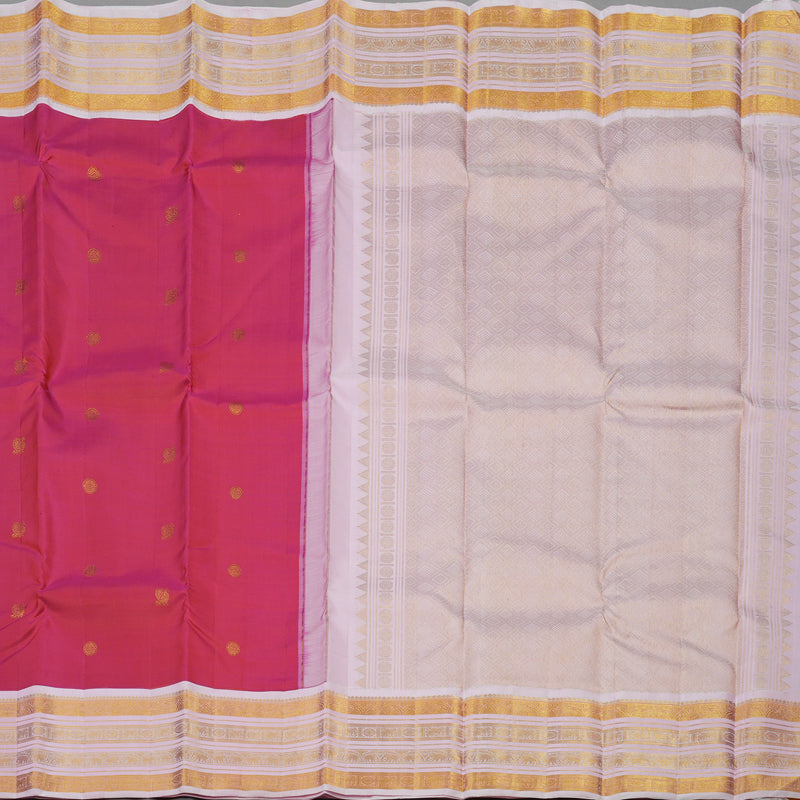 Hayagrivas Handloom Pink Kanjivaram Silk Saree with Baby Pink Border KBE1911L7-2