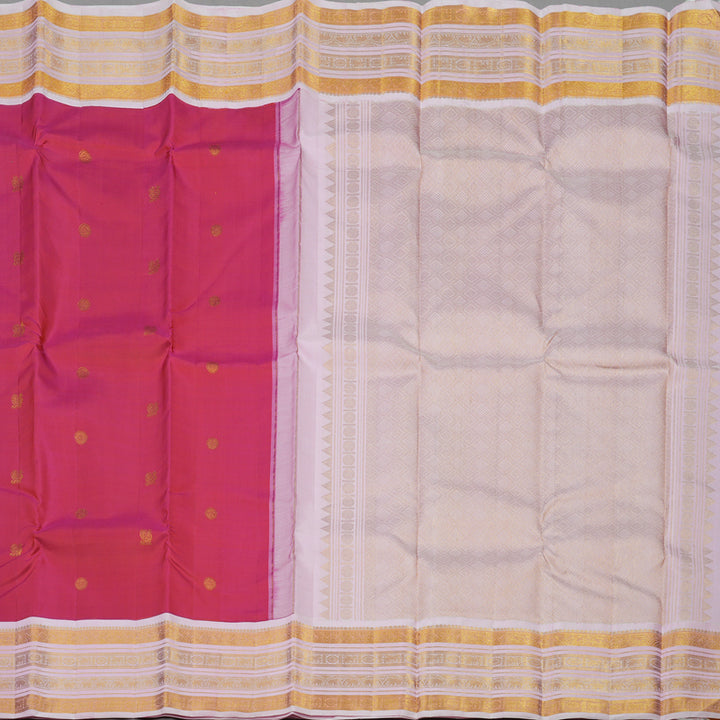 Hayagrivas Handloom Pink Kanjivaram Silk Saree with Baby Pink Border KBE1911L7-2