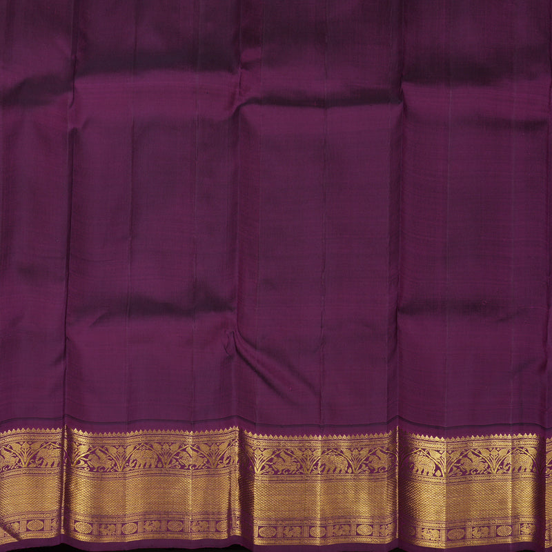 Hayagrivas Handloom Bright Teal Kanjivaram Silk Saree with Purple border KBE1911L7-3