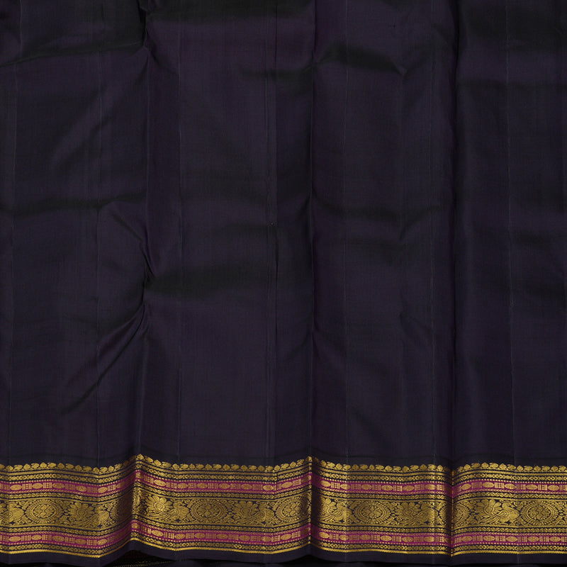 Hayagrivas Handloom Light Grey Kanjivaram Silk Saree with Nagapazham KBE1911L8-1