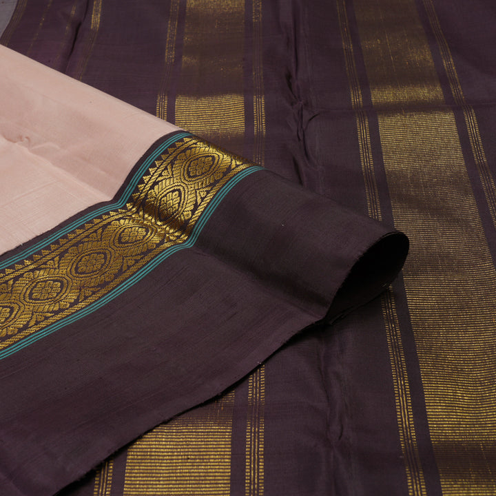 Hayagrivas Handloom Pastel Peach Kanjivaram Silk Saree KBE1911L9-3