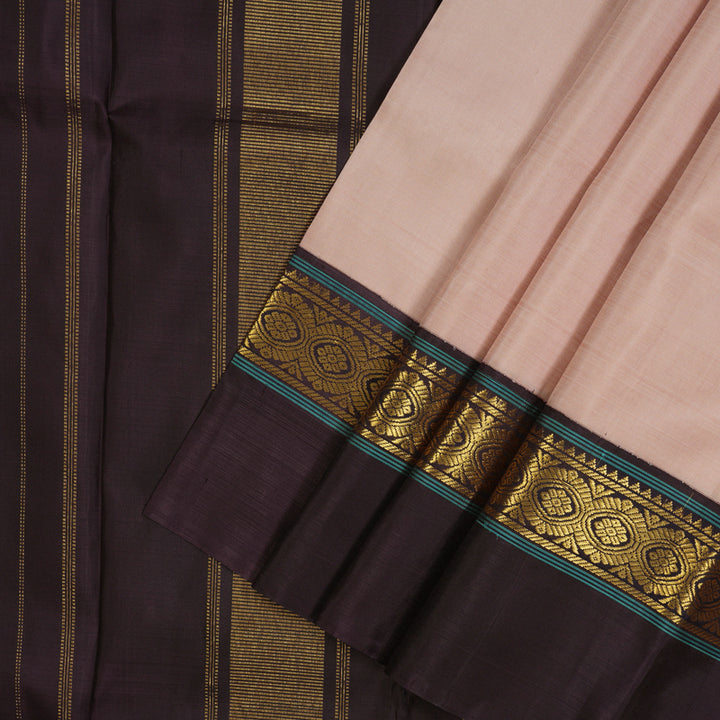 Hayagrivas Handloom Pastel Peach Kanjivaram Silk Saree KBE1911L9-3