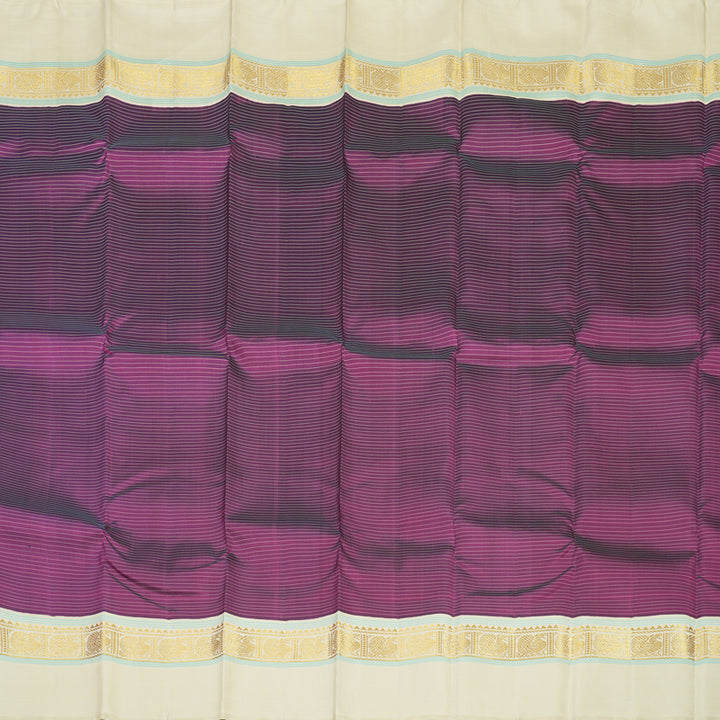Hayagrivas Handloom Purple Kanjivaram Silk Saree with Ivory border KBE1911L9-4