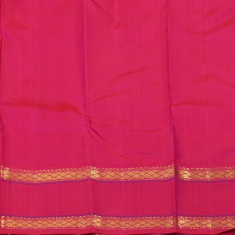 Hayagrivas Handloom Half White Kanjivaram Silk Saree with Pink border KBE1911L9-7