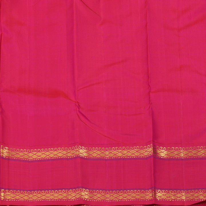 Hayagrivas Handloom Half White Kanjivaram Silk Saree with Pink border KBE1911L9-7