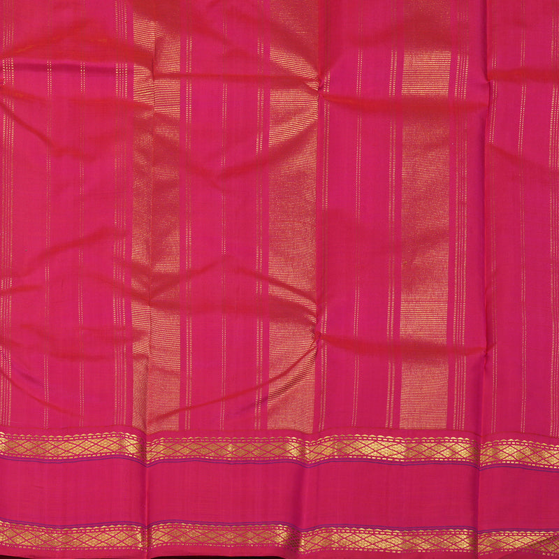 Hayagrivas Handloom Half White Kanjivaram Silk Saree with Pink border KBE1911L9-7