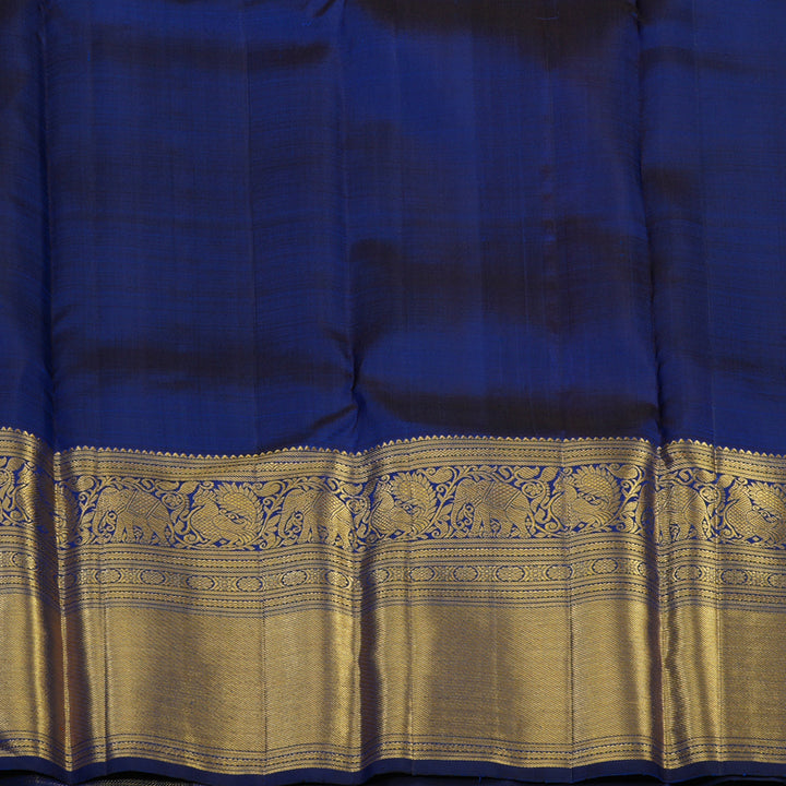 Hayagrivas Handloom Baby Pink Kanjivaram Silk Saree with Peacock Blue Border KBE1912L11-1