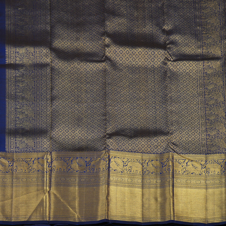 Hayagrivas Handloom Baby Pink Kanjivaram Silk Saree with Peacock Blue Border KBE1912L11-1