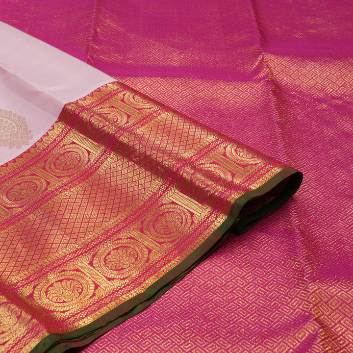 Hayagrivas Handloom Baby Pink Kanjivaram Silk Saree with Rani Pink border KBE1913L3-1