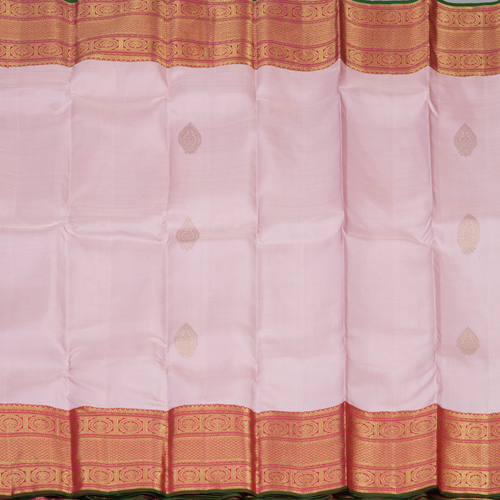 Hayagrivas Handloom Baby Pink Kanjivaram Silk Saree with Rani Pink border KBE1913L3-1