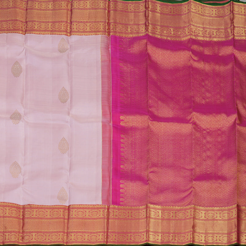 Hayagrivas Handloom Baby Pink Kanjivaram Silk Saree with Rani Pink border KBE1913L3-1
