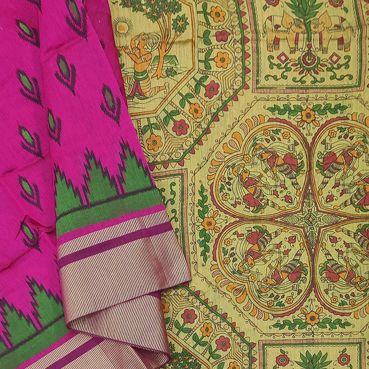 Hayagrivas Pink Fancy Cotton Saree KBE1922L1-15