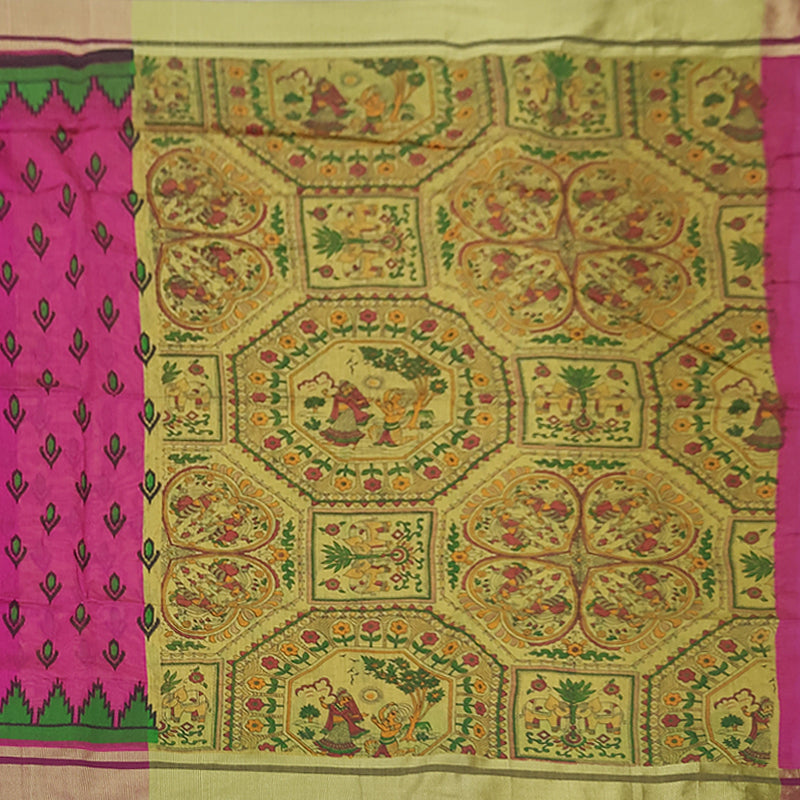 Hayagrivas Pink Fancy Cotton Saree KBE1922L1-15