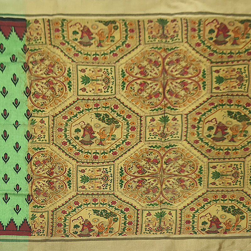 Hayagrivas Mint Green Fancy Cotton Saree KBE1922L1-18