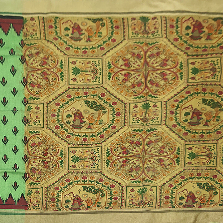 Hayagrivas Mint Green Fancy Cotton Saree KBE1922L1-18