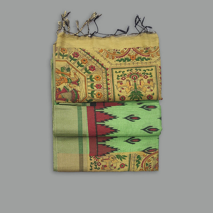 Hayagrivas Mint Green Fancy Cotton Saree KBE1922L1-18