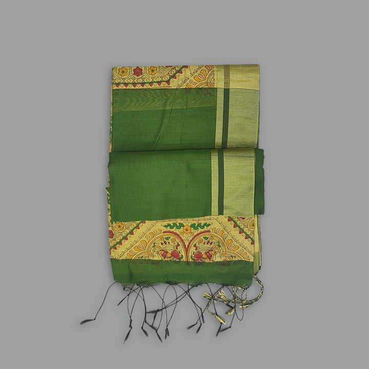 Hayagrivas Bottle Green Fancy Cotton Saree KBE1922L1-22