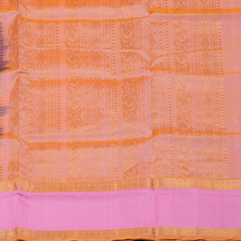 Hayagrivas Bluish-Grey Pure Silk Cotton Saree KBE1923L7-1