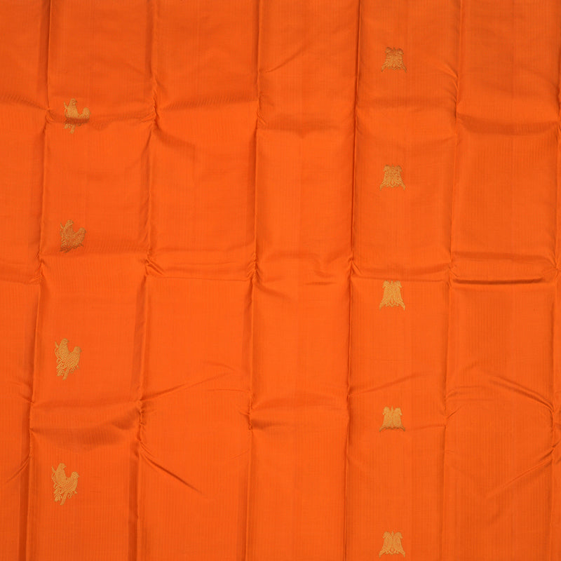 Hayagrivas Handloom Bright Orange Kanjivaram Silk Saree KBE1924L1-3