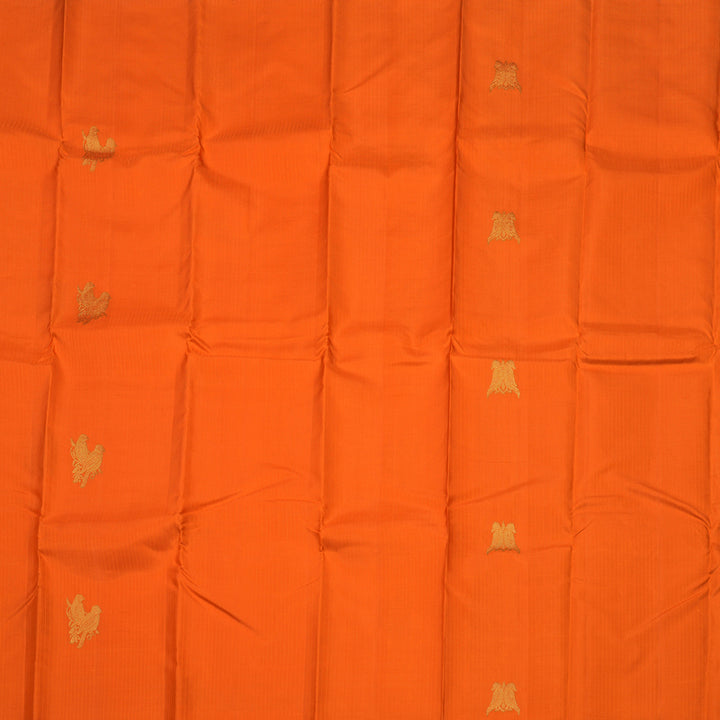 Hayagrivas Handloom Bright Orange Kanjivaram Silk Saree KBE1924L1-3