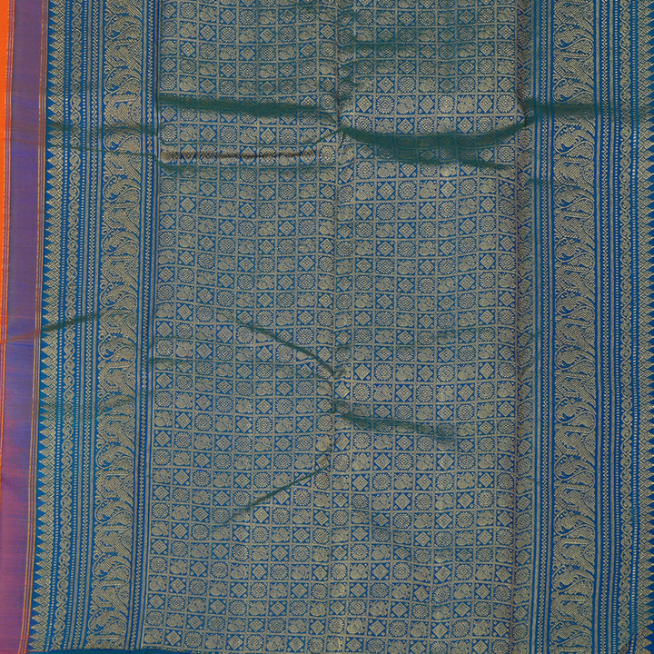 Hayagrivas Handloom Bright Orange Kanjivaram Silk Saree KBE1924L1-3