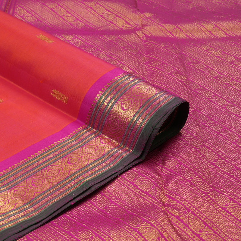 Hayagrivas Handloom Pink Kanjivaram Silk Saree with Magenta Border KBE1924L1-4