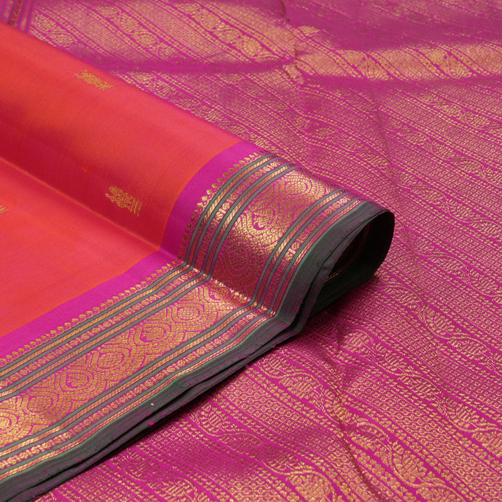 Hayagrivas Handloom Pink Kanjivaram Silk Saree with Magenta Border KBE1924L1-4