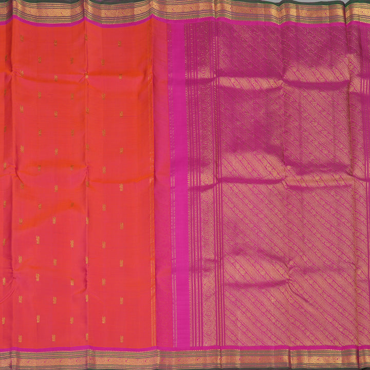 Hayagrivas Handloom Pink Kanjivaram Silk Saree with Magenta Border KBE1924L1-4