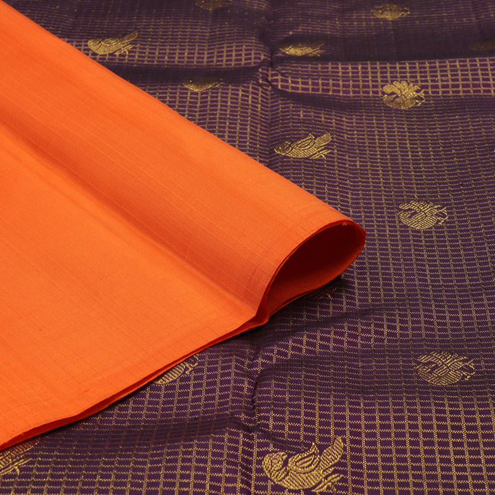 Hayagrivas Handloom Orange Kanjivaram Silk Saree KBE1924L1-7