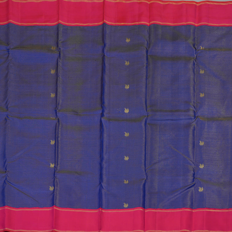 Hayagrivas Handloom Royal Blue Kanjivaram Silk Saree with Pink Border KBE1928L3-1