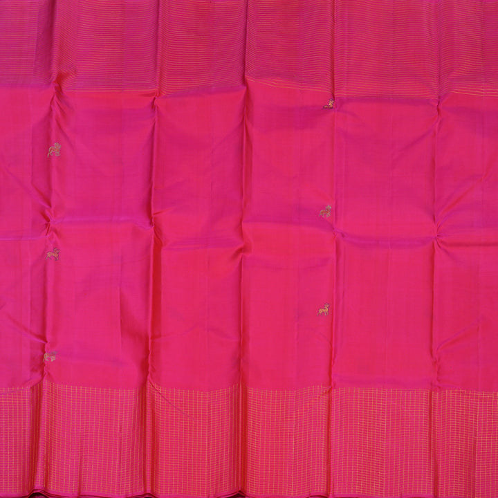 Hayagrivas Handloom Pink Kanjivaram Silk Saree KBE1929L1-2