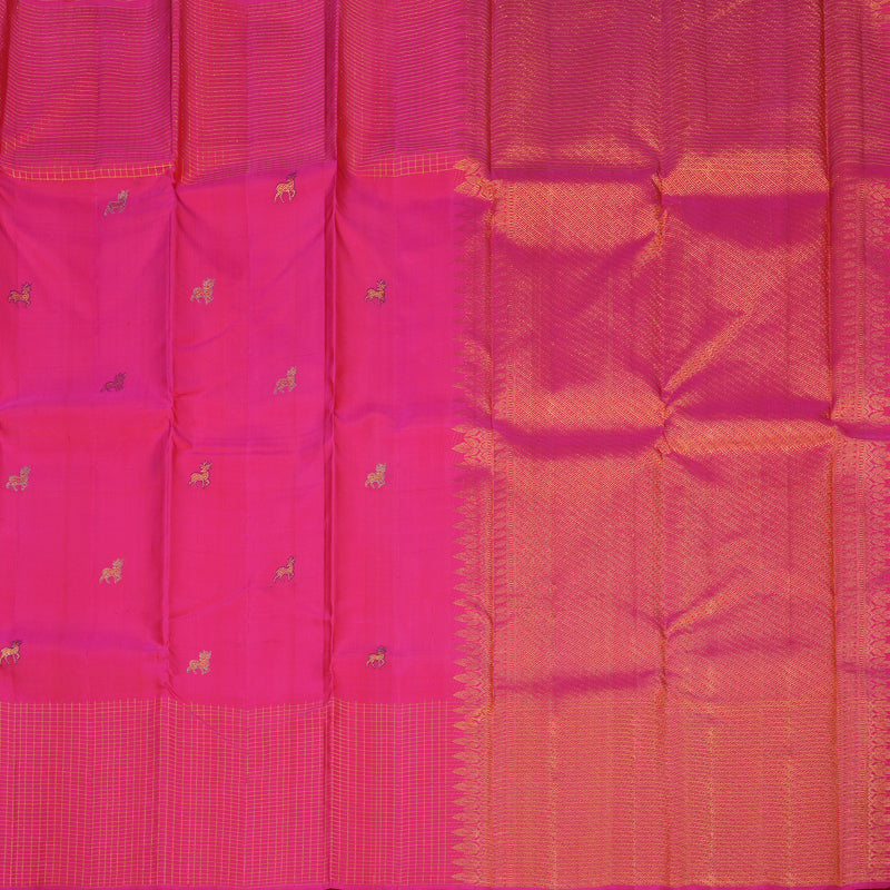 Hayagrivas Handloom Pink Kanjivaram Silk Saree KBE1929L1-2