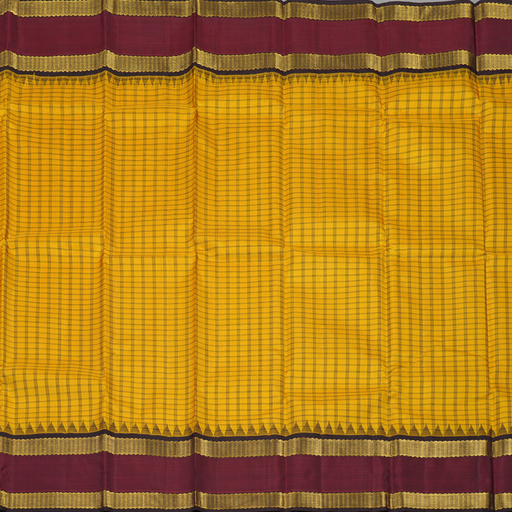 Hayagrivas Handloom Yellow Kanjivaram Silk Saree KBE1932L9-1