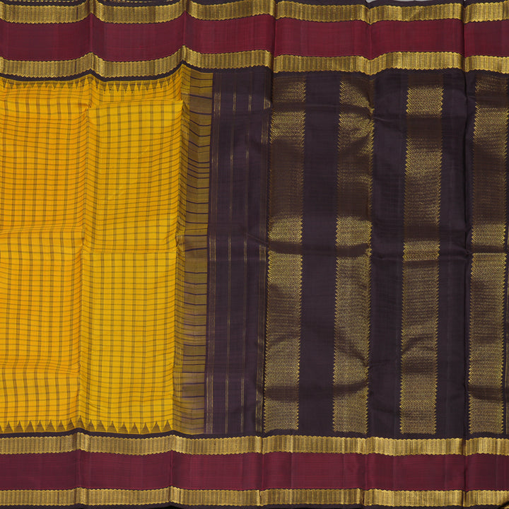 Hayagrivas Handloom Yellow Kanjivaram Silk Saree KBE1932L9-1