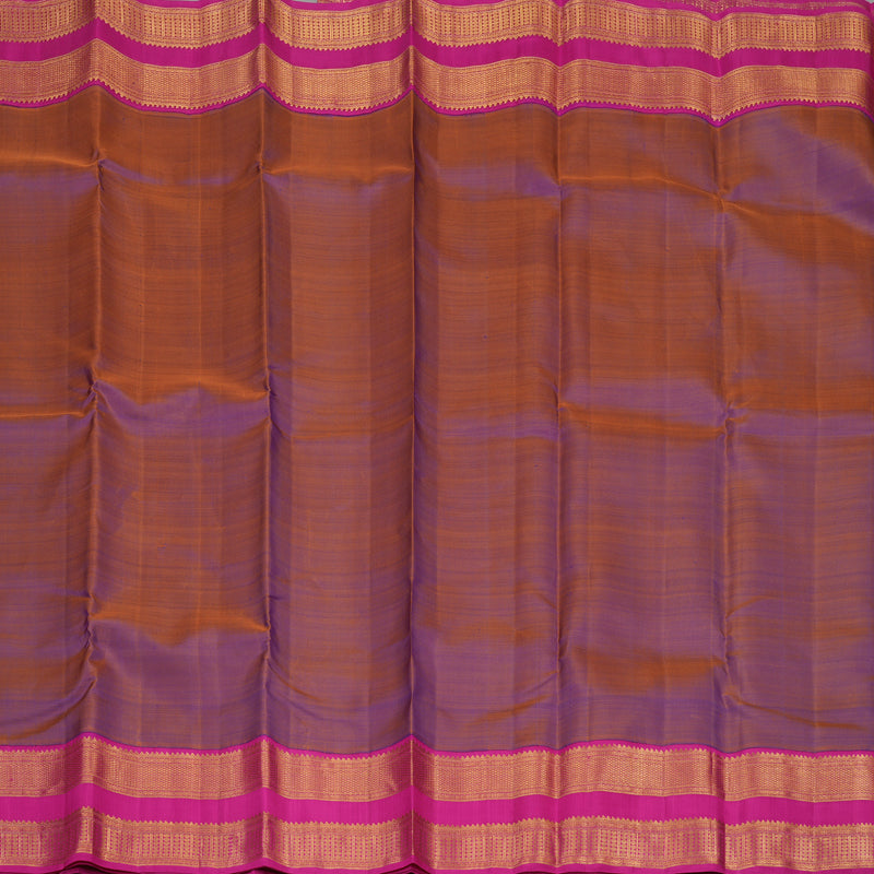 Hayagrivas Handloom Dual Tone (Rust & Purple) Kanjivaram Silk Saree with Rani Pink border KBE1934L2-1