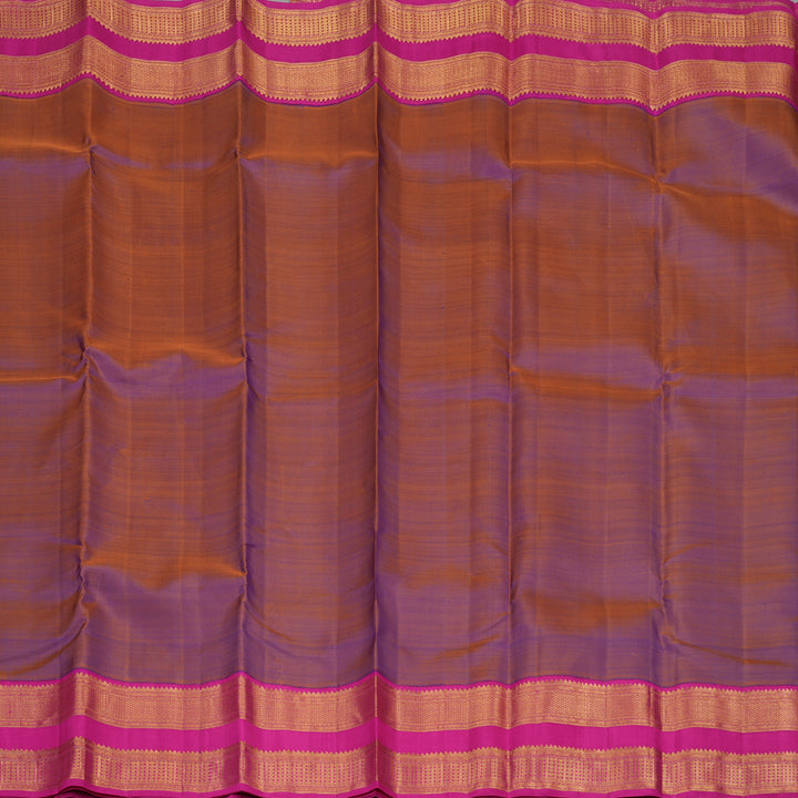 Hayagrivas Handloom Dual Tone (Rust & Purple) Kanjivaram Silk Saree with Rani Pink border KBE1934L2-1