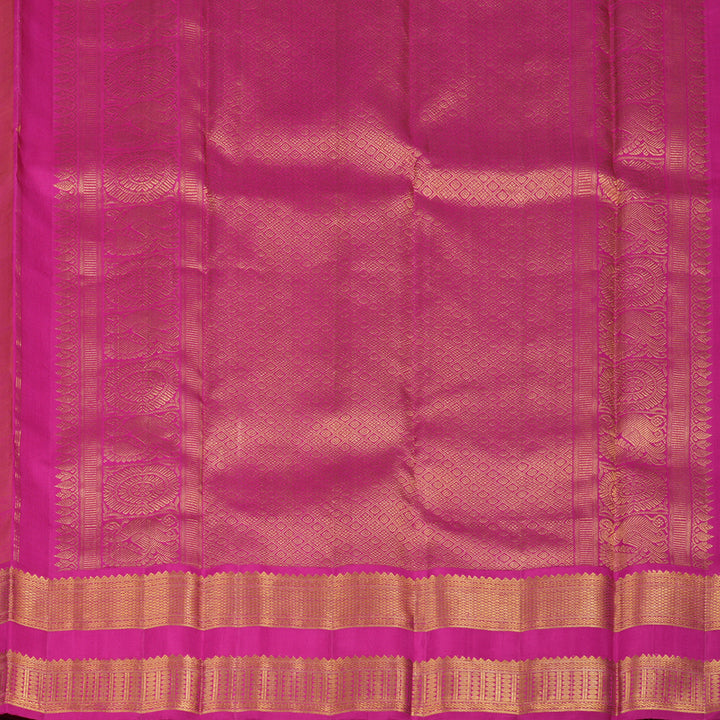 Hayagrivas Handloom Dual Tone (Rust & Purple) Kanjivaram Silk Saree with Rani Pink border KBE1934L2-1