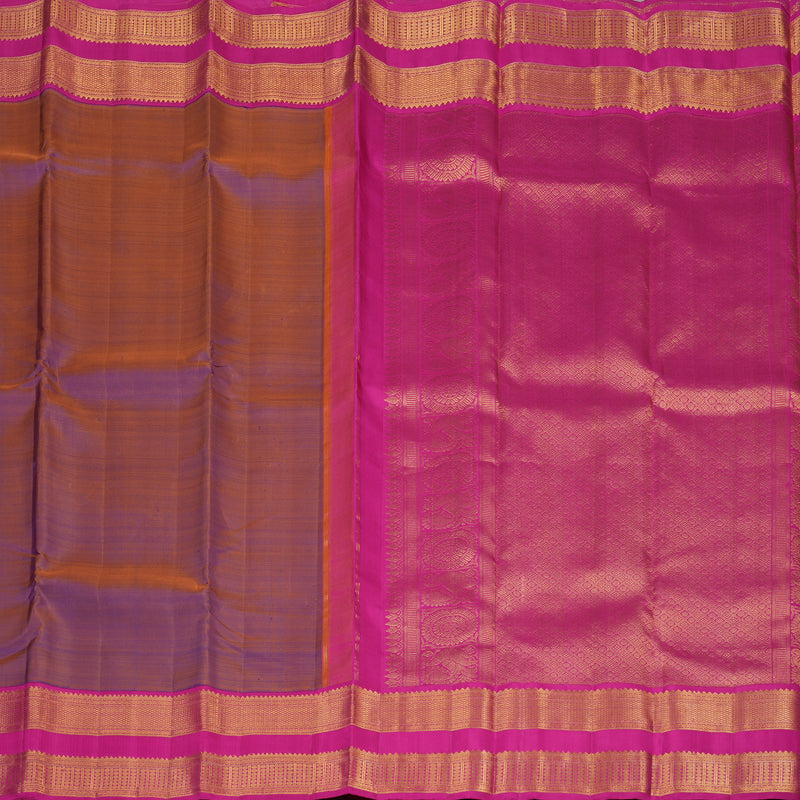 Hayagrivas Handloom Dual Tone (Rust & Purple) Kanjivaram Silk Saree with Rani Pink border KBE1934L2-1