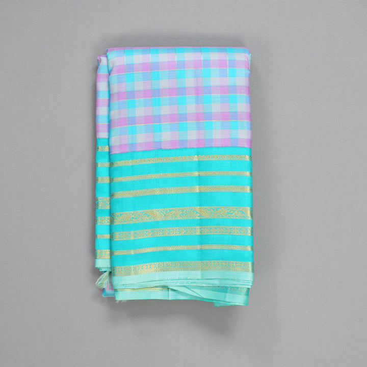 Hayagrivas Handloom Multicolour Checks Kanjivaram Silk Saree KBE1936L3-1