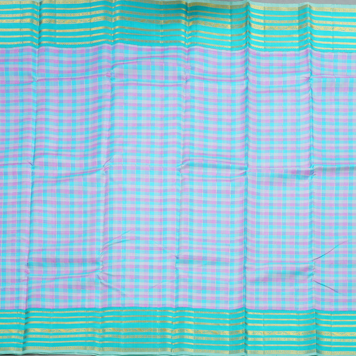 Hayagrivas Handloom Multicolour Checks Kanjivaram Silk Saree KBE1936L3-1