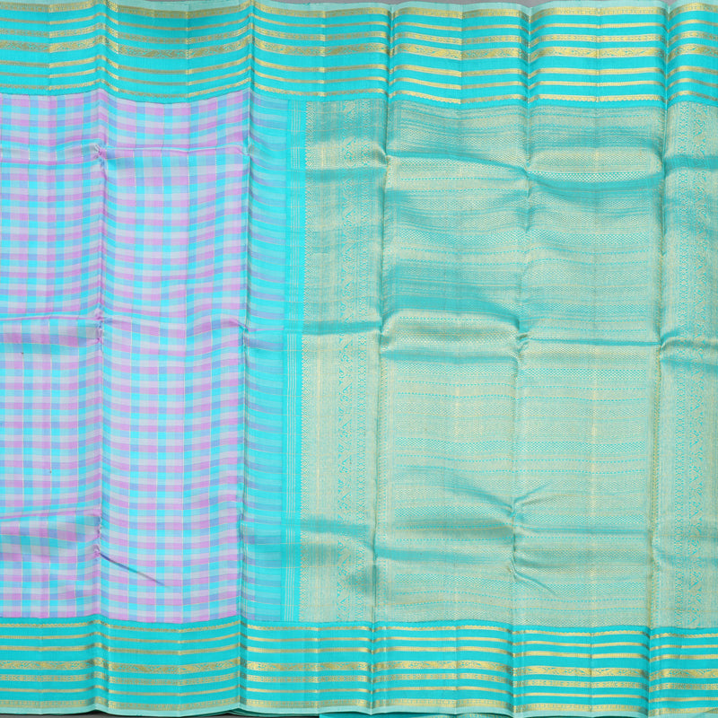 Hayagrivas Handloom Multicolour Checks Kanjivaram Silk Saree KBE1936L3-1